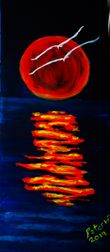 Flying to the Moon, Acryl auf Leinwand 25 x 60 cm verkauft